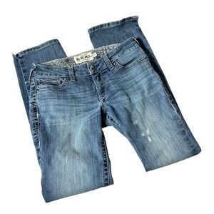 Ariat REAL Straight Icon Jeans Womens 29R Blue Rainstorm Western Denim Mid Rise